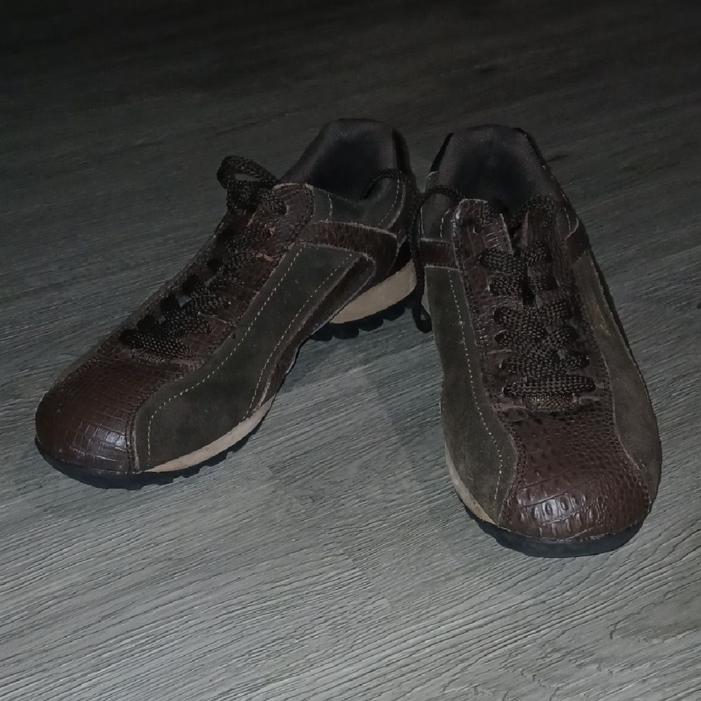 Fubu Men's Brown Leather Sneakers Sz 10 GUC Style 110928